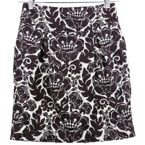 Trina Turk Dresses & Skirts - Trina Turk Los Angeles Vintage Floral Damask Pencil Skirt Brown Cream Size 2